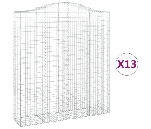 Arkveida Gabiona Grozi, 13Gb., 200X50X220/240Cm, Cinkota Dzelzs Vidaxl