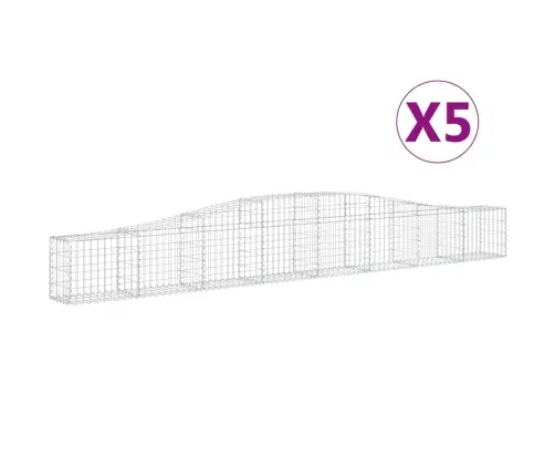 Arkveida Gabiona Grozi, 5 Gb., 400X30X40/60 Cm, Cinkota Dzelzs Vidaxl