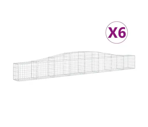 Kaarekujulised Gabioonkorvid 6 Tk, 400X30X40/60 cm Raud