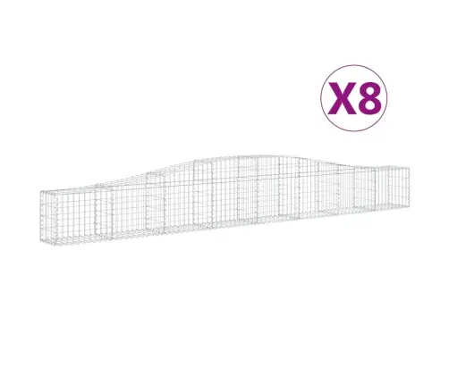 Arkveida Gabiona Grozi, 8 Gb., 400X30X40/60 Cm, Cinkota Dzelzs Vidaxl