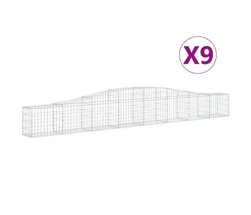 Arkveida Gabiona Grozi, 9 Gb., 400X30X40/60 Cm, Cinkota Dzelzs Vidaxl