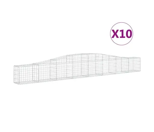 Arkveida Gabiona Grozi, 10 Gb., 400X30X40/60 Cm, Cinkota Dzelzs Vidaxl