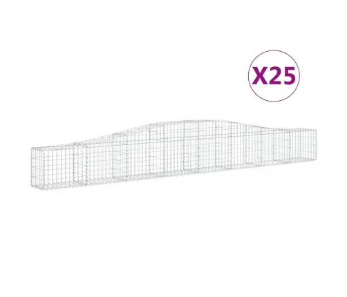 Arkveida Gabiona Grozi, 25 Gb., 400X30X40/60 Cm, Cinkota Dzelzs Vidaxl