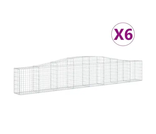 Kaarekujulised Gabioonkorvid 6 Tk, 400X30X60/80 cm Raud