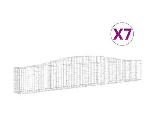 Arkveida Gabiona Grozi, 7 Gb., 400X30X60/80 Cm, Cinkota Dzelzs Vidaxl