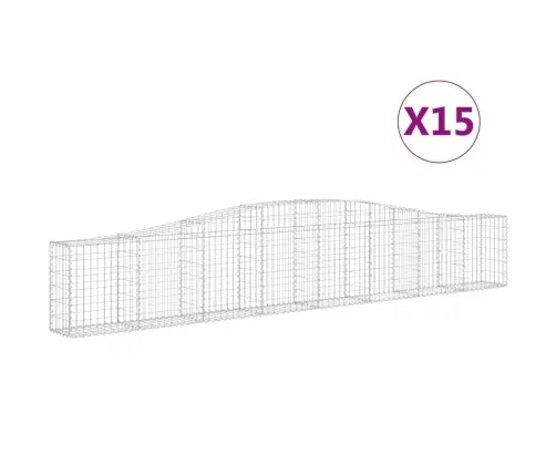 Arkveida Gabiona Grozi, 15 Gb., 400X30X60/80 Cm, Cinkota Dzelzs Vidaxl