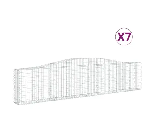 Kaarekujulised Gabioonkorvid 7 Tk, 400X30X80/100 cm Raud