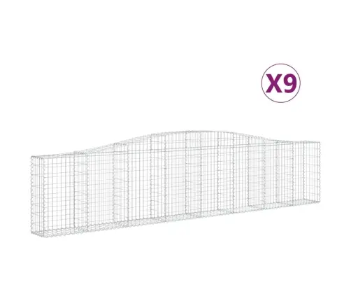 Arkveida Gabiona Grozi, 9 Gb., 400X30X80/100Cm, Cinkota Dzelzs Vidaxl