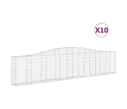 Arkveida Gabiona Grozi, 10 Gb., 400X30X80/100Cm, Cinkota Dzelzs Vidaxl