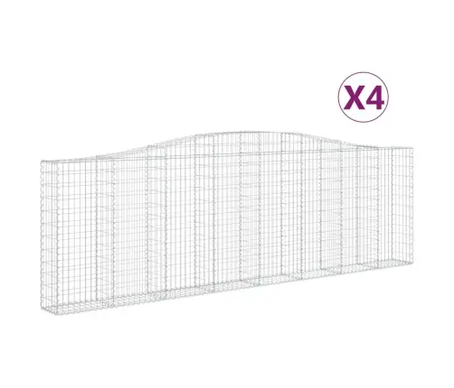 Arkveida Gabiona Grozi, 4 Gb., 400X30X120/140Cm, Cinkota Dzelzs Vidaxl