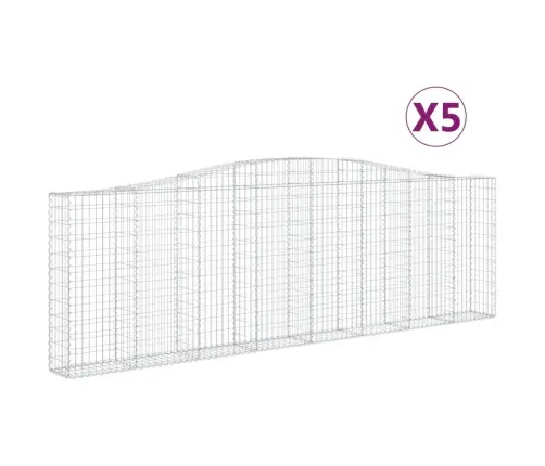 Arkveida Gabiona Grozi, 5 Gb., 400X30X120/140Cm, Cinkota Dzelzs Vidaxl