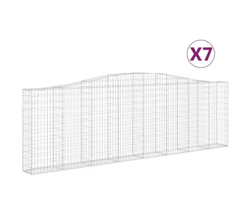 Arkveida Gabiona Grozi, 7 Gb., 400X30X120/140Cm, Cinkota Dzelzs Vidaxl