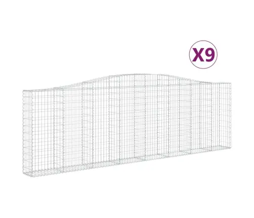 Arkveida Gabiona Grozi, 9 Gb., 400X30X120/140Cm, Cinkota Dzelzs Vidaxl