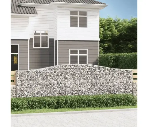 Arkveida Gabiona Grozi, 9 Gb., 400X30X120/140Cm, Cinkota Dzelzs Vidaxl