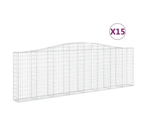 Arkveida Gabiona Grozi, 15Gb., 400X30X120/140Cm, Cinkota Dzelzs Vidaxl