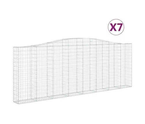 Arkveida Gabiona Grozi, 7 Gb., 400X30X140/160Cm, Cinkota Dzelzs Vidaxl