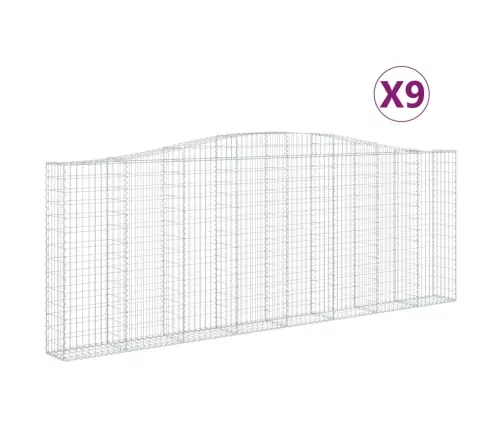Kaarekujulised Gabioonkorvid 9 Tk, 400X30X140/160 cm Raud