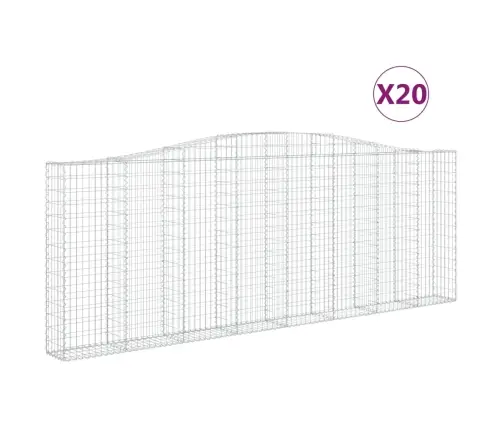 Išlenkti Gabiono Krepšiai, 20 Vnt., 400X30X140/160cm Geležis