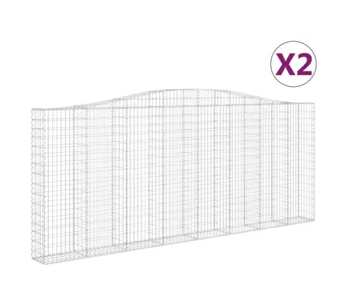 Išlenkti Gabiono Krepšiai, 2Vnt., 400X30X160/180cm Geležis