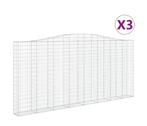 Arkveida Gabiona Grozi, 3 Gb., 400X30X180/200Cm, Cinkota Dzelzs Vidaxl