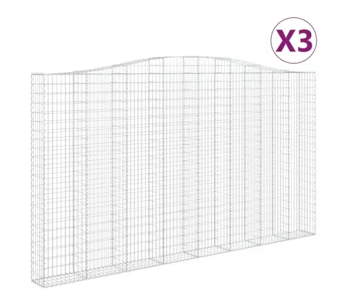 Arkveida Gabiona Grozi, 3 Gb., 400X30X220/240Cm, Cinkota Dzelzs Vidaxl
