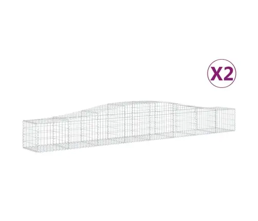 Kaarekujulised Gabioonkorvid 2 Tk, 400X50X40/60 cm Raud