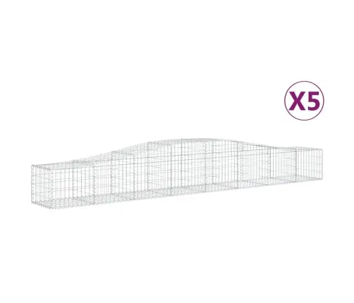 Arkveida Gabiona Grozi, 5 Gb., 400X50X40/60 Cm, Cinkota Dzelzs Vidaxl