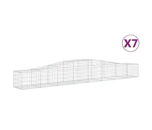 Arkveida Gabiona Grozi, 7 Gb., 400X50X40/60 Cm, Cinkota Dzelzs Vidaxl