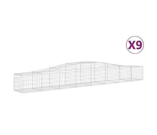 Kaarekujulised Gabioonkorvid 9 Tk, 400X50X40/60 cm Raud