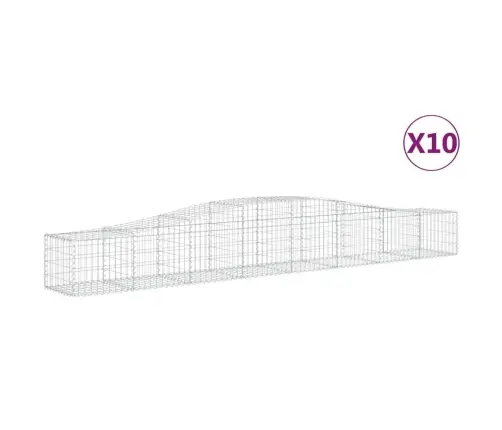 Arkveida Gabiona Grozi, 10 Gb., 400X50X40/60 Cm, Cinkota Dzelzs Vidaxl