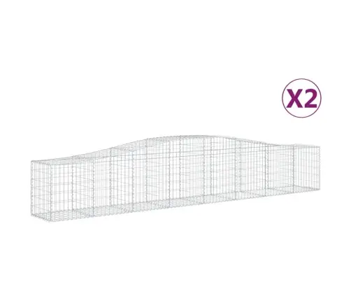 Arkveida Gabiona Grozi, 2 Gb., 400X50X60/80Cm, Cinkota Dzelzs Vidaxl