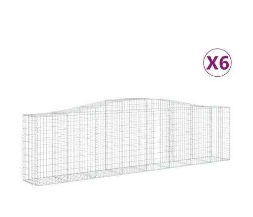 Arkveida Gabiona Grozi, 6 Gb., 400X50X100/120Cm, Cinkota Dzelzs Vidaxl