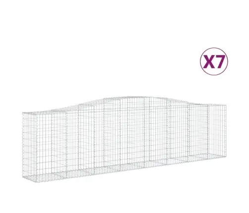 Arkveida Gabiona Grozi, 7 Gb., 400X50X100/120Cm, Cinkota Dzelzs Vidaxl