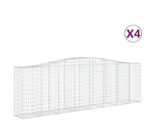 Arkveida Gabiona Grozi, 4 Gb., 400X50X120/140Cm, Cinkota Dzelzs Vidaxl