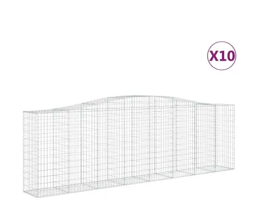 Arkveida Gabiona Grozi, 10Gb., 400X50X120/140Cm, Cinkota Dzelzs Vidaxl