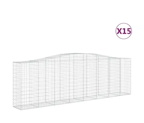 Kaarekujulised Gabioonkorvid 15 Tk, 400X50X120/140 cm Raud