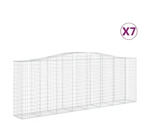 Arkveida Gabiona Grozi, 7 Gb., 400X50X140/160Cm, Cinkota Dzelzs Vidaxl