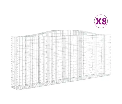 Arkveida Gabiona Grozi, 8 Gb., 400X50X160/180Cm, Cinkota Dzelzs Vidaxl