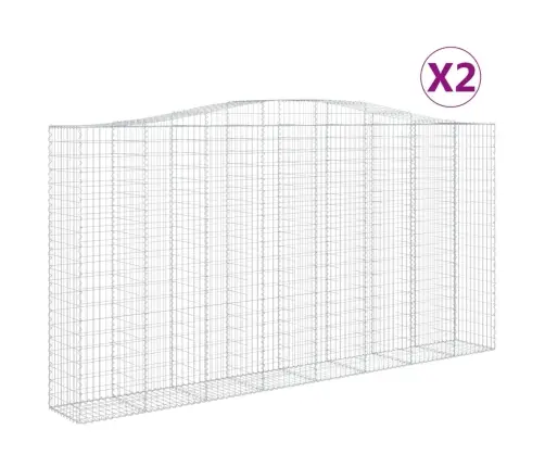 Kaarekujulised Gabioonkorvid 2 Tk, 400X50X200/220 cm Raud