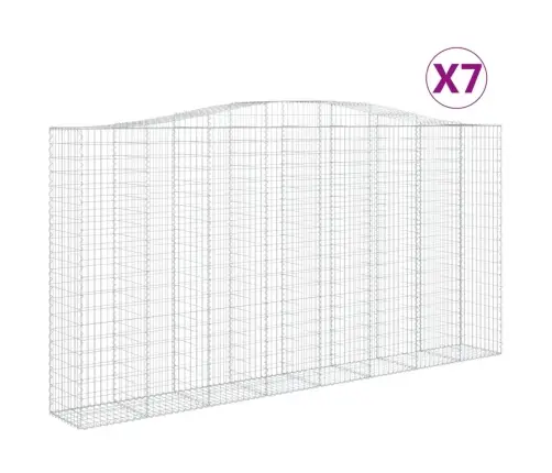 Arkveida Gabiona Grozi, 7 Gb., 400X50X200/220Cm, Cinkota Dzelzs Vidaxl