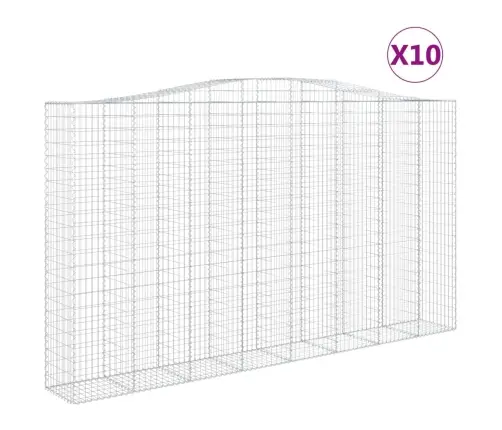 Arkveida Gabiona Grozi, 10Gb., 400X50X220/240Cm, Cinkota Dzelzs Vidaxl