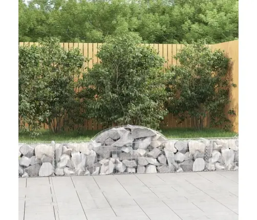 Išlenkti Gabiono Krepšiai, 3Vnt., 200X30X40/60cm Geležis