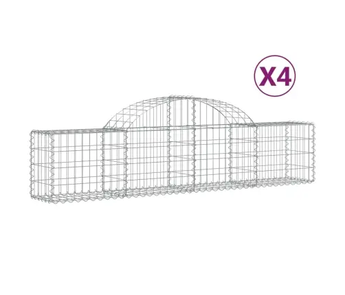 Kaarekujulised Gabioonkorvid 4 Tk, 200X30X40/60 cm Raud