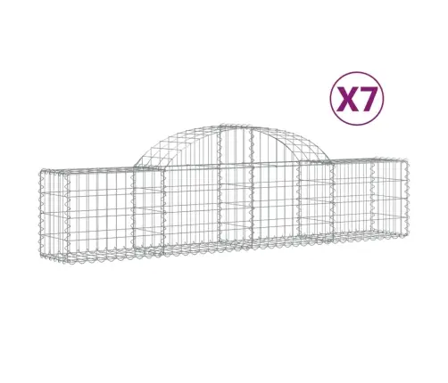 Kaarekujulised Gabioonkorvid 7 Tk, 200X30X40/60 cm Raud