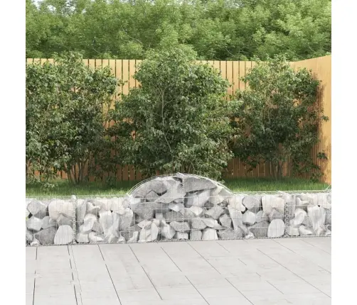 Arkveida Gabiona Grozi, 8 Gb., 200X30X40/60 Cm, Cinkota Dzelzs Vidaxl