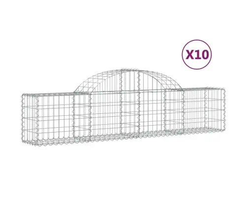 Arkveida Gabiona Grozi, 10 Gb., 200X30X40/60 Cm, Cinkota Dzelzs Vidaxl