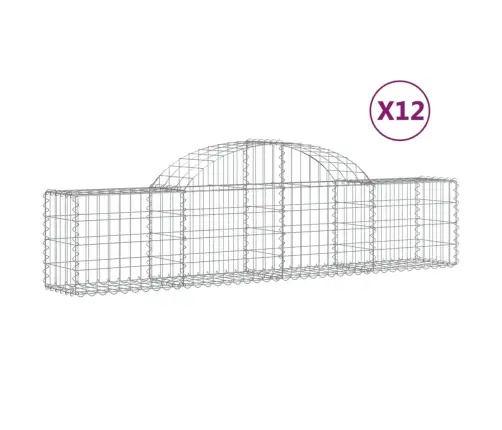 Kaarekujulised Gabioonkorvid 12 Tk, 200X30X40/60 cm Raud