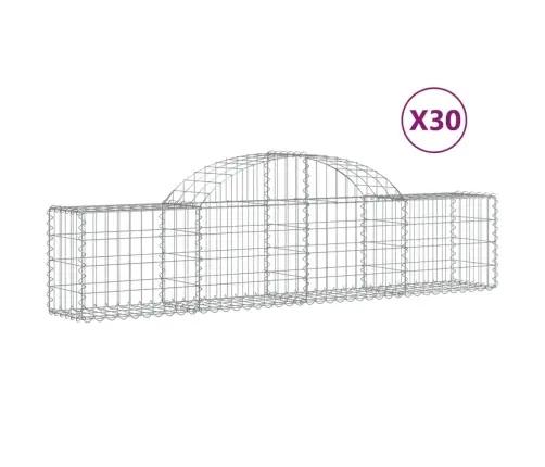 Kaarekujulised Gabioonkorvid 30 Tk, 200X30X40/60 cm Raud