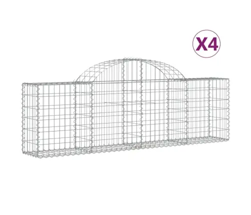 Kaarekujulised Gabioonkorvid 4 Tk, 200X30X60/80 cm Raud