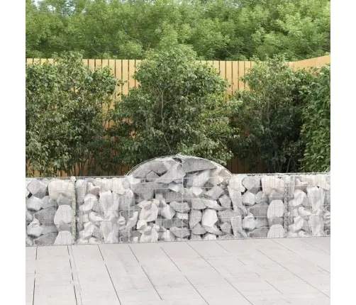 Arkveida Gabiona Grozi, 7 Gb., 200X30X60/80 Cm, Cinkota Dzelzs Vidaxl